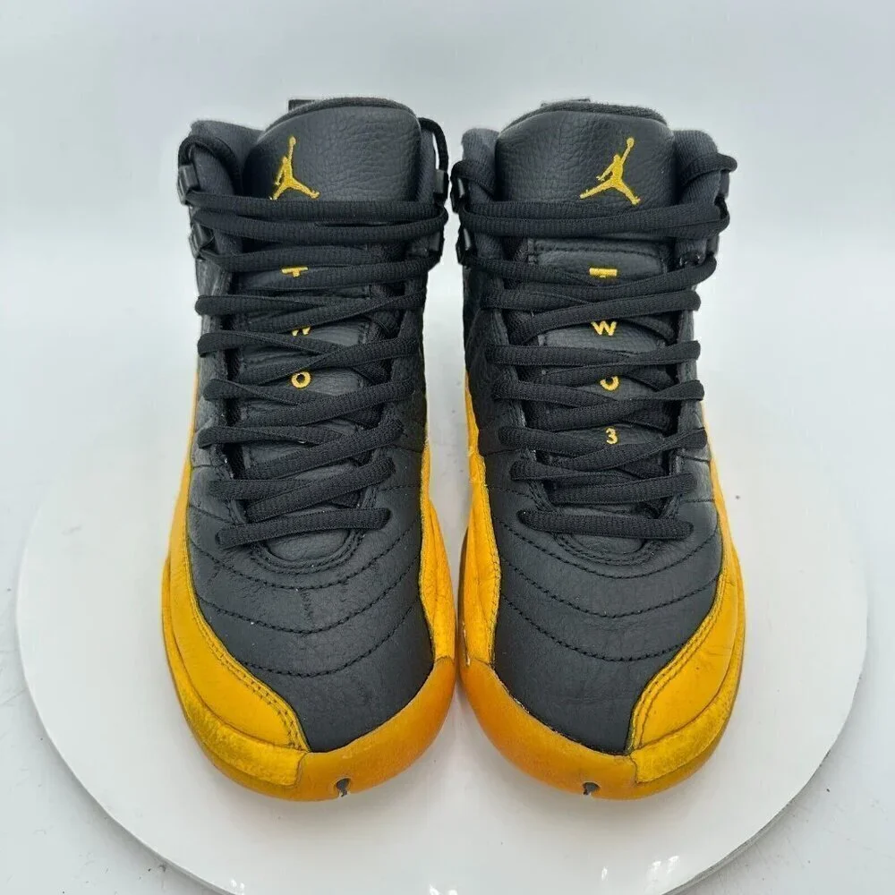 Nike Air Jordan 12 Youth Size 6Y Women 7.5 153265-070 University Gold Black Shoe